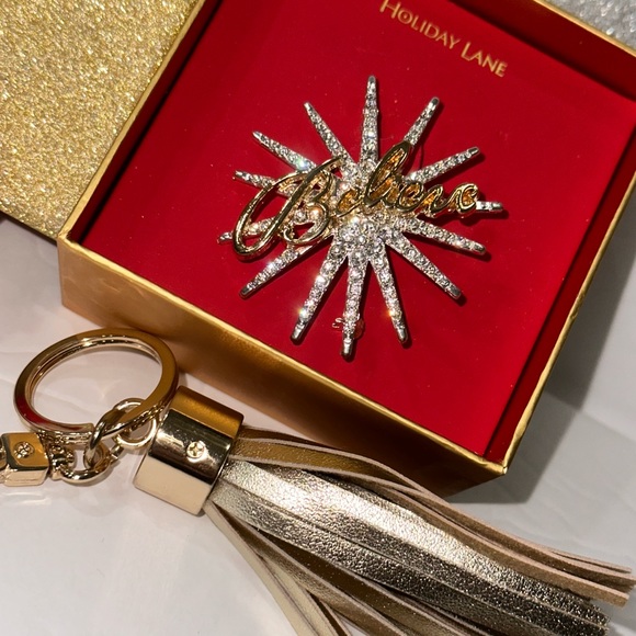 Holiday discount, bundle, two pieces golden brooch in keychain - Picture 5 of 9